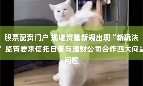 股票配资门户 规避资管新规出现“新玩法” 监管要求信托自查与理财公司合作四大问题